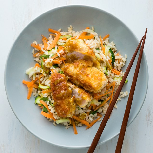 Pork Katsu with Veggie Brown Rice