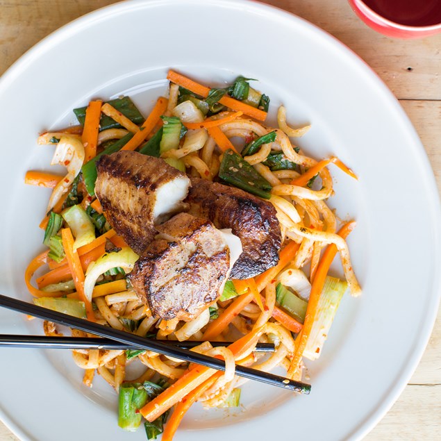 Indonesian Fried Fish with Sweet Chilli Noodles