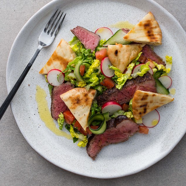 Spiced Lamb with Fattoush and Sumac Yoghurt
