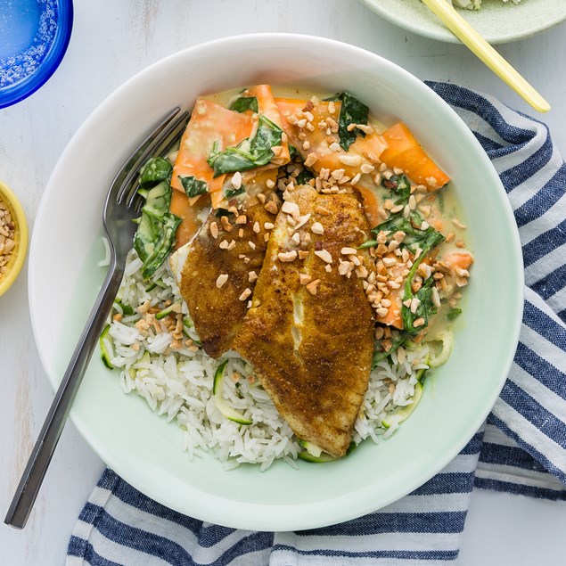 Fish with Lemongrass Coconut Sauce