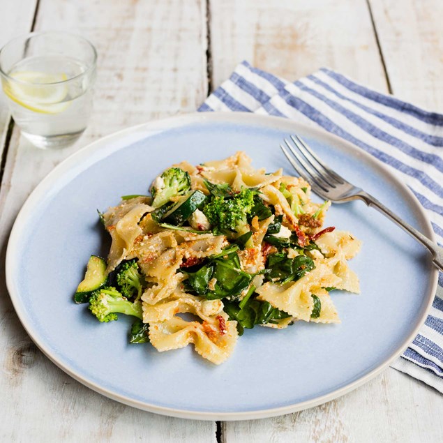 Farfalle With Broccoli, Courgette, Sundried Tomatoes and Feta - My Food Bag