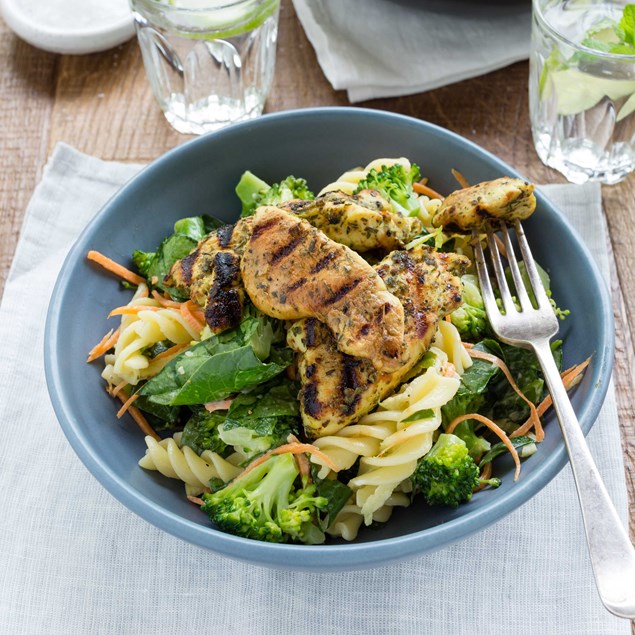 Tarragon Chicken with Vegetable Pasta Salad