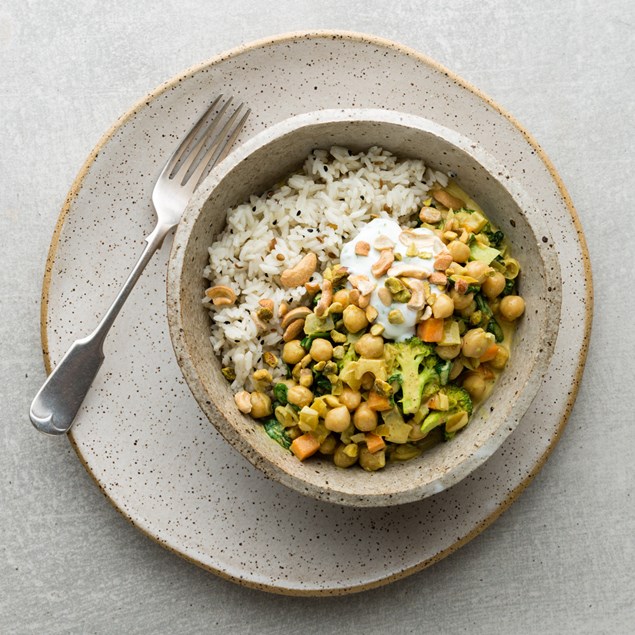 Chickpea Korma with Indian Spiced Rice 