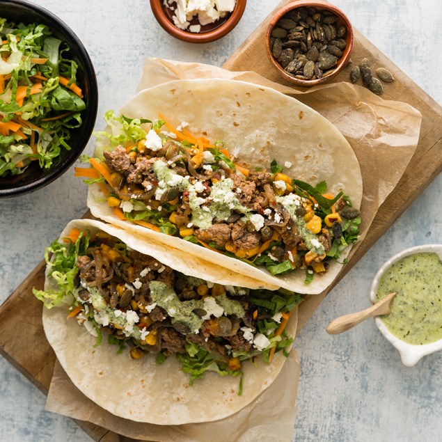 Mexican Lamb Tacos with Chimichurri Cream - My Food Bag