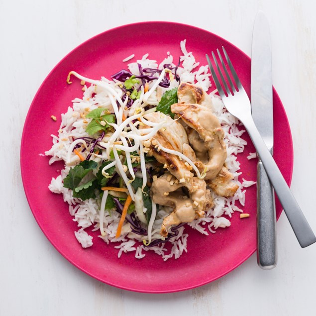 Satay Chicken with Rice 