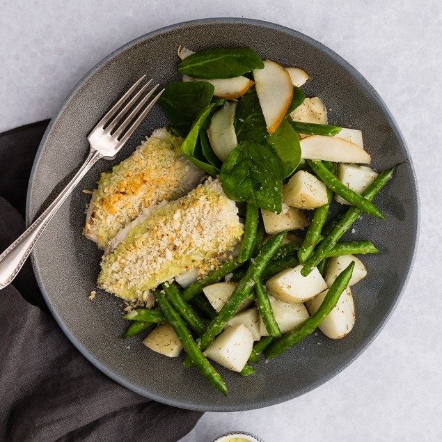 Macadamia Crusted Fish with Dill Potatoes