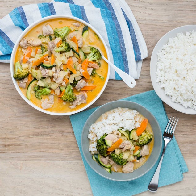 Chicken Veggie and Pineapple Red Curry with Jasmine Rice