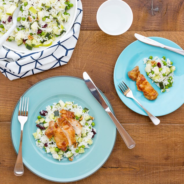 Ginger Glazed Chicken Thighs with Summer Rice Salad