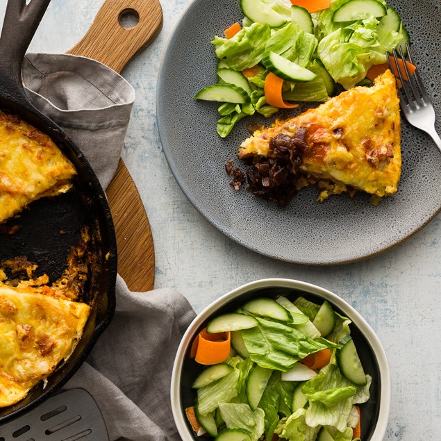 Bacon, Potato & Pumpkin Frittata with Red Onion and Cherry Jam