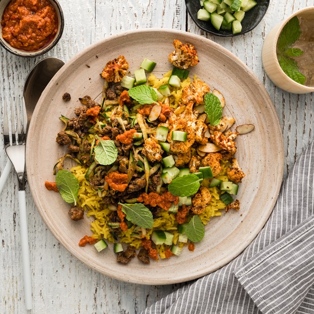 Turkish Beef with Poppy Seed Pilaf & Muhammara Sauce - My Food Bag