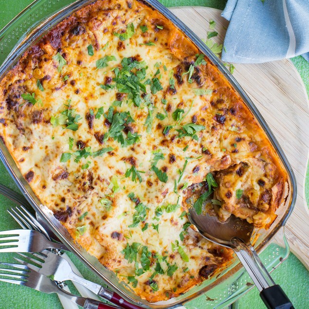 Beef and Pork Lasagne with Vegetables