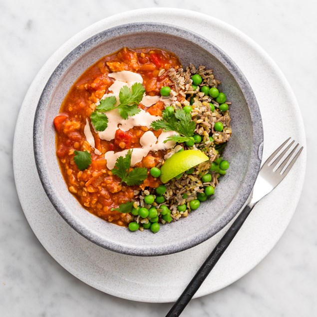 Turkey Chilli with Freekeh and Chipotle Crema
