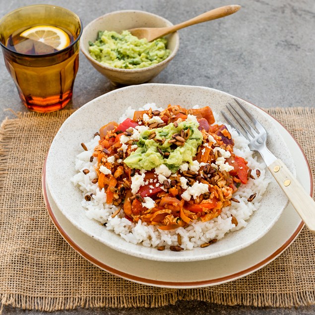 Mexican Tofu Chilli with Guacamole