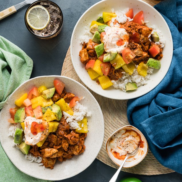 Mexican Style Chicken Bowl With Avocado & Sweet Chilli Yoghurt - My ...