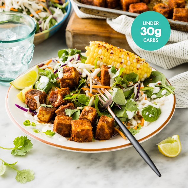 Southern Tofu Bites with Creamy Ranch Slaw