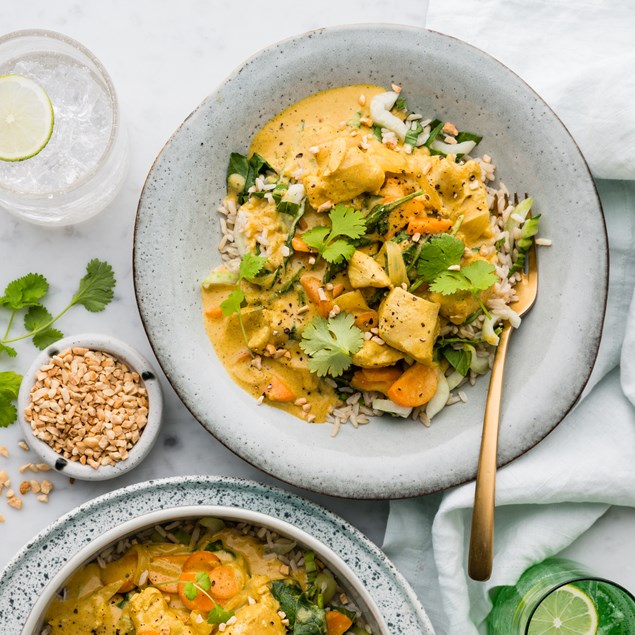 Thai Makrut Curried Chicken with Brown Rice & Peanuts