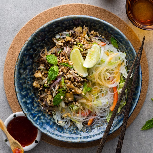 Mushroom and Tempeh Larb with Vermicelli 