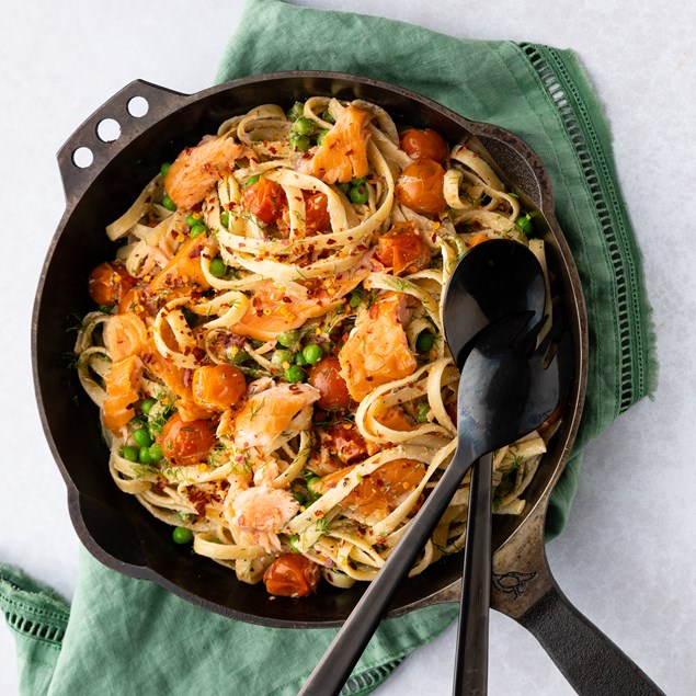 Smoked Salmon with Creamy Lemon & Dill Linguine