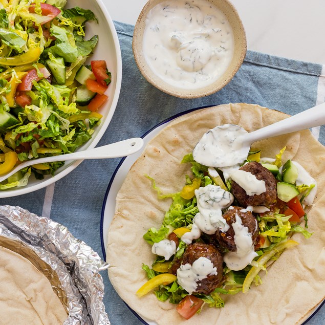 Lamb Meatballs with Flatbreads and Mint Yoghurt