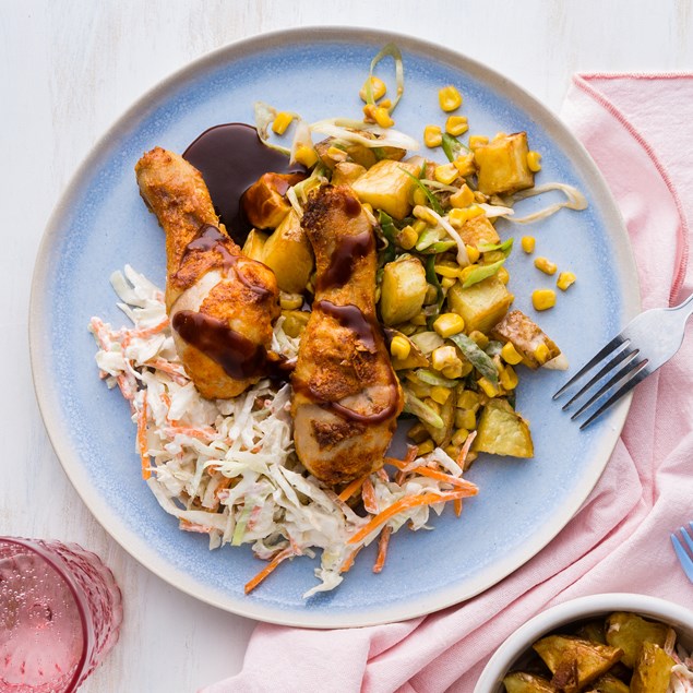 Southern Baked Chicken Drums with Potato Salad & Slaw