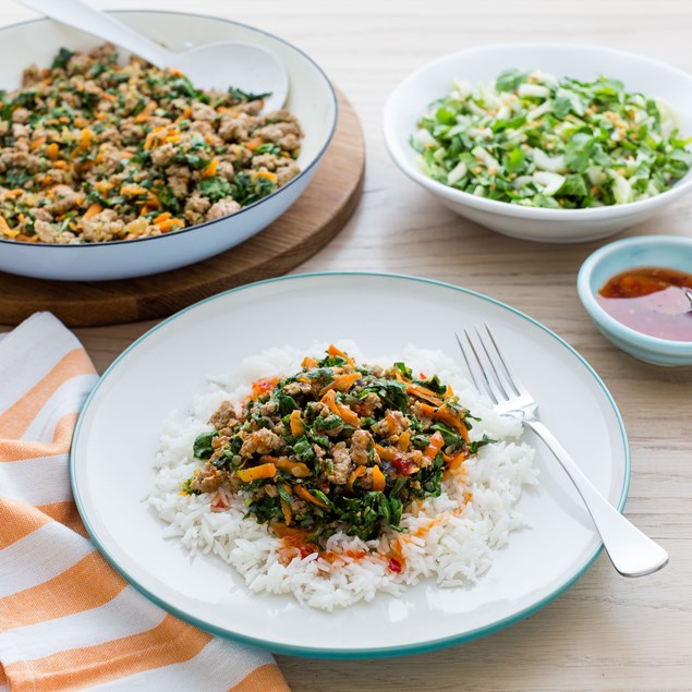 Lemongrass and Ginger Pork with Crunchy Peanut Salad