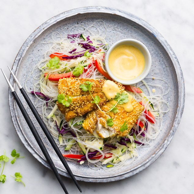 Spiced Fish Salad with Coconut Dressing and Vermicelli