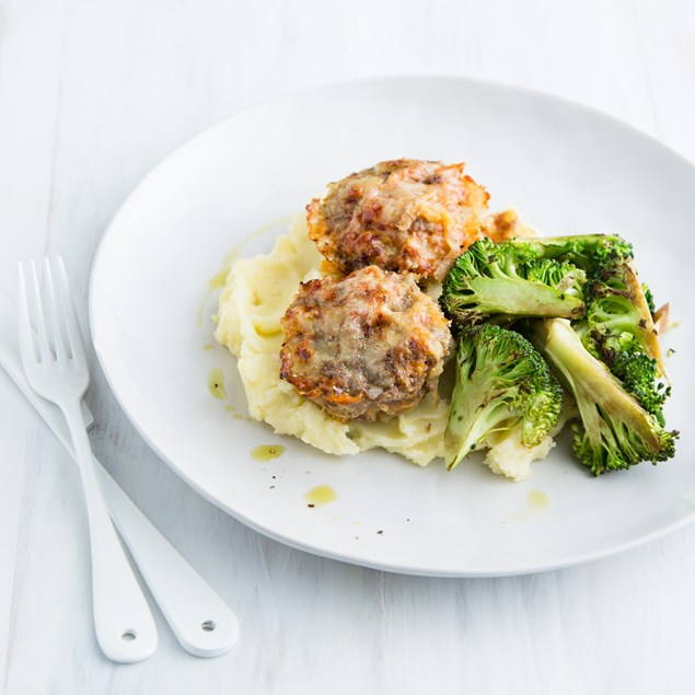 Cheesy Lamb Meatloaves with Creamy Mash