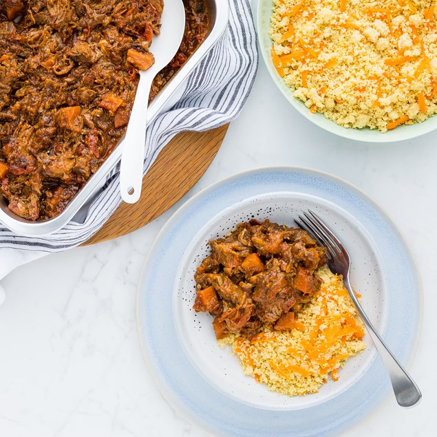 Slow Cooked Lamb Tagine with Carrot Couscous
