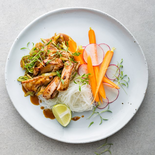 Sticky Five-Spice Chicken with Carrot and Radish Salad