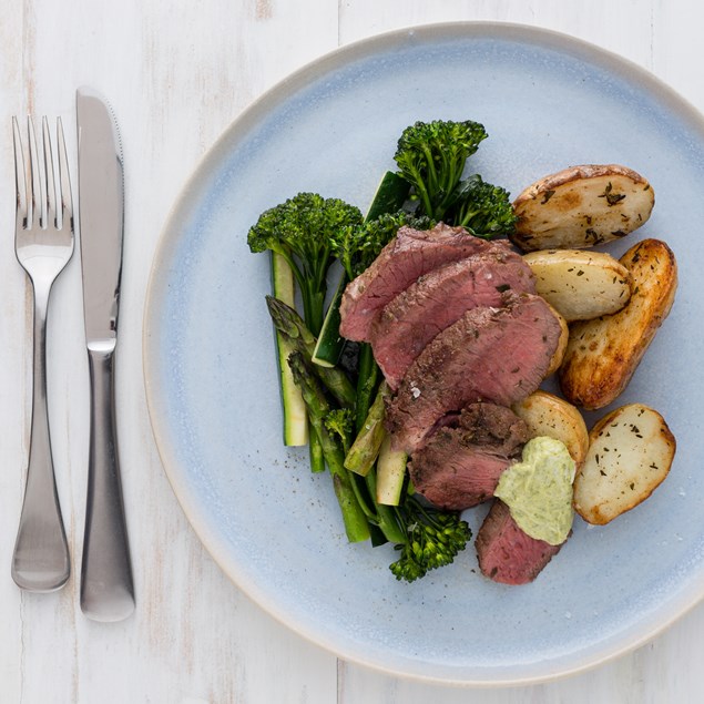 Lamb Leg Steaks With Roast Potatoes And Mint Mayo - My Food Bag