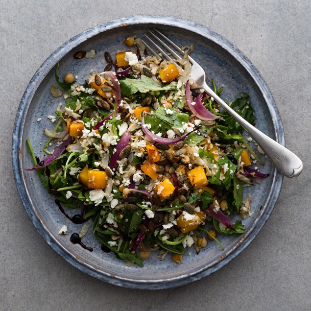 Autumnal Cauliflower & Pumpkin Salad with Feta and Pepitas