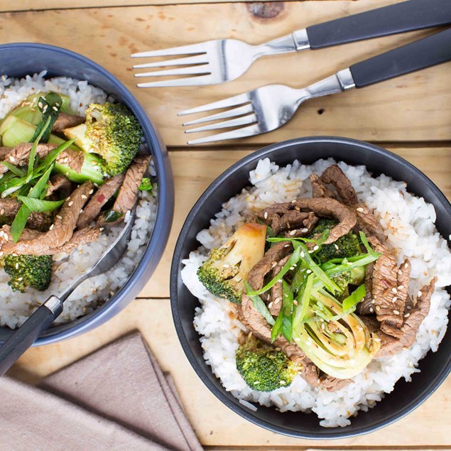 Sweet Soy Beef Stir-Fry with Asian Greens and Sesame Rice - My Food Bag