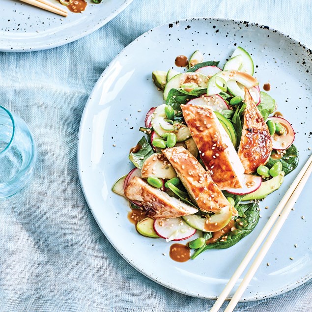 JAPANESE MISO CHICKEN WITH SESAME SPINACH SALAD 