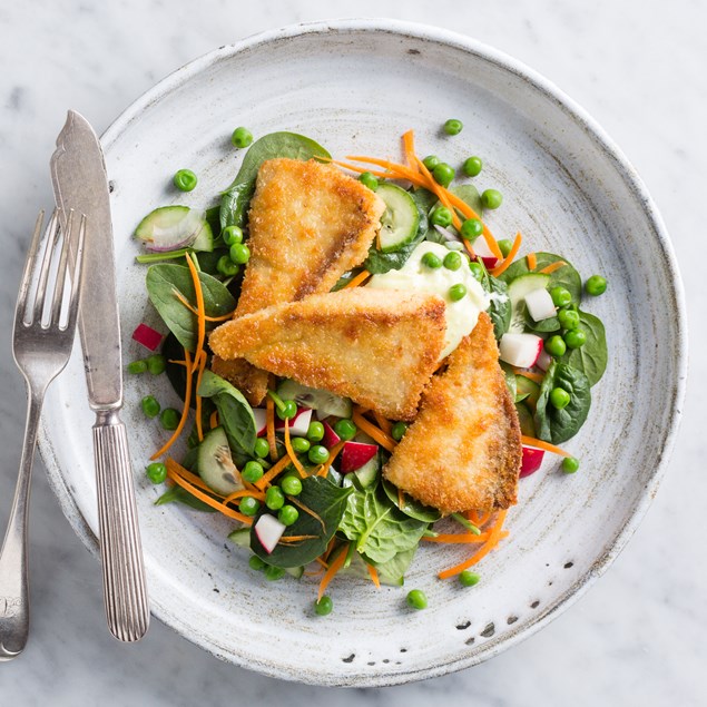 Katsu Fish with Miso Salad and Wasabi Aioli