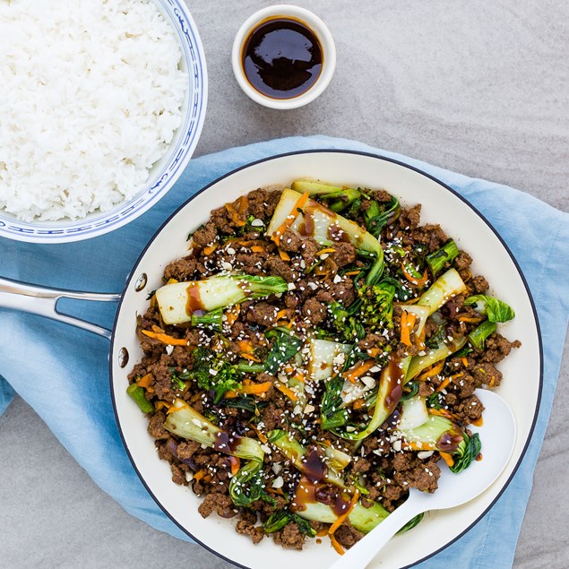 Asian Beef and Bok Choy with Rice