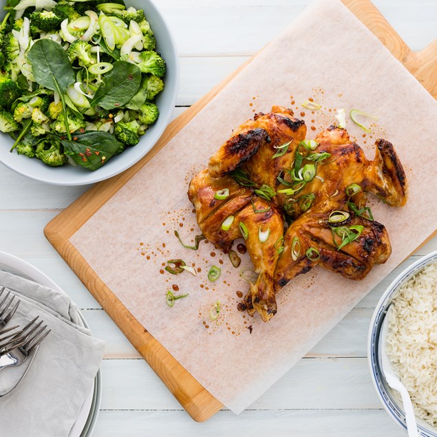 Honey Soy Roasted Chicken with Coconut Rice