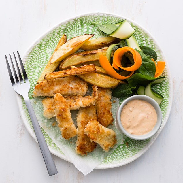 Fish Fingers with Chips and Tartare Sauce