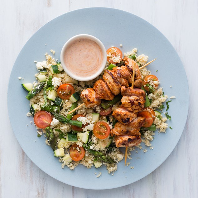 Chipotle Chicken Skewers with Couscous Salad