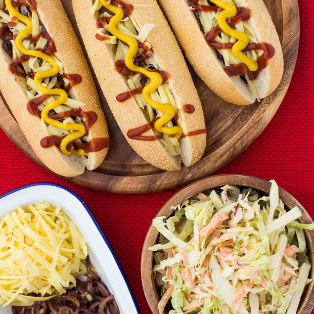 Hot Dogs with Apple Slaw