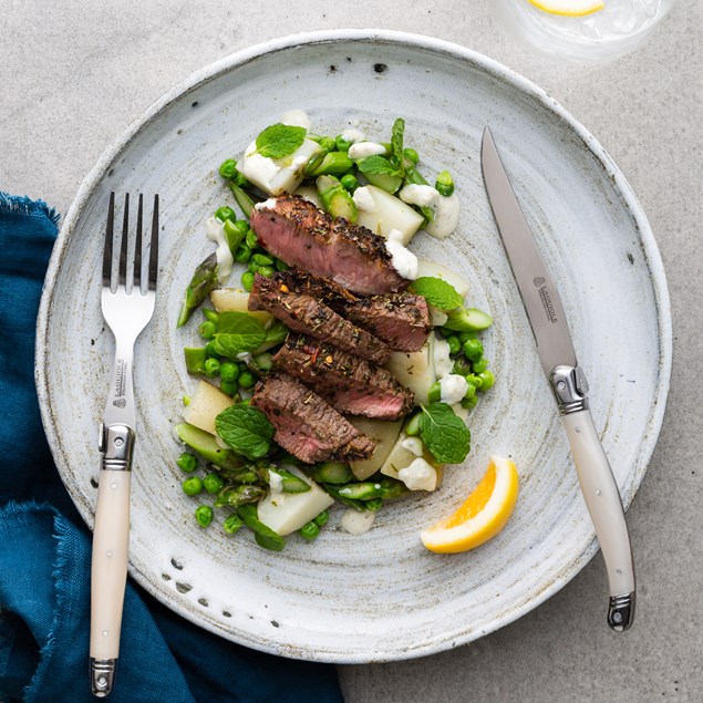 Lamb Leg Steak with Horseradish Potato Salad 