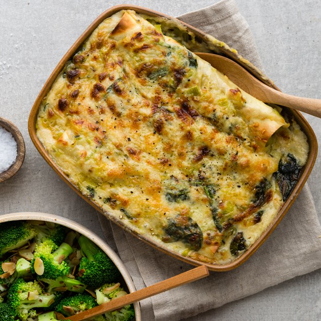 Artichoke and Ricotta Cannelloni with Leek Sauce