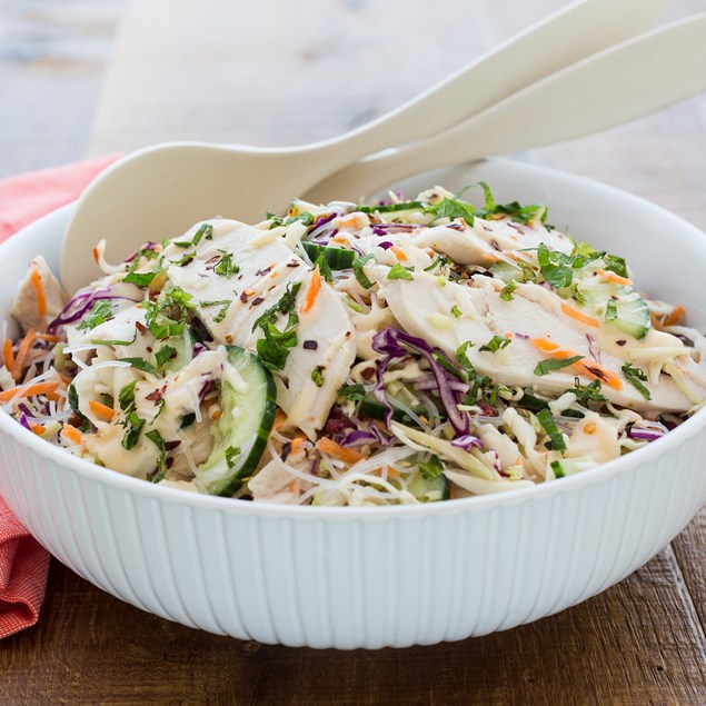 Poached Chicken and Vermicelli Noodle Salad with Sweet Chilli Dressing