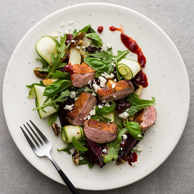 Roasted Duck with Walnut and Baby Beetroot Salad