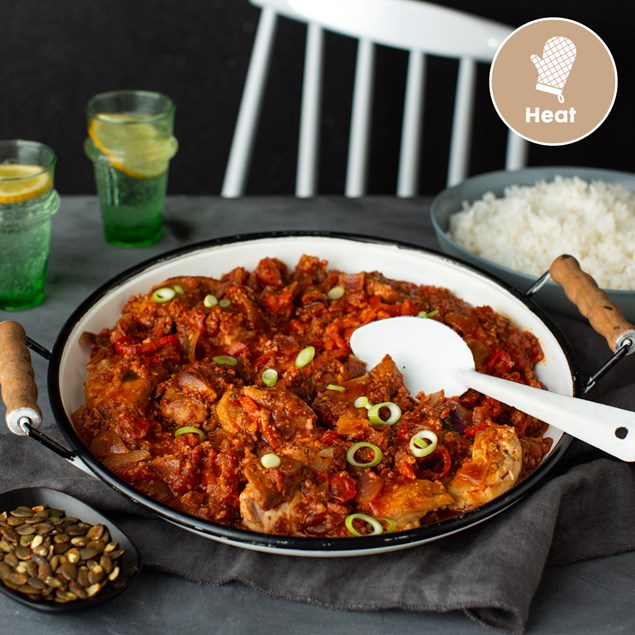 Chicken and Chorizo Jambalaya with Spicy Pepitas