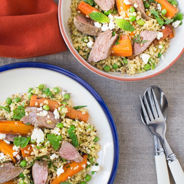 Spiced Lamb Steaks With Carrot, Feta And Mint Salad - My Food Bag