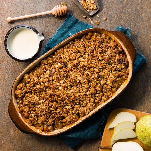 Pear & Walnut Crumble with Butterscotch Sauce - My Food Bag