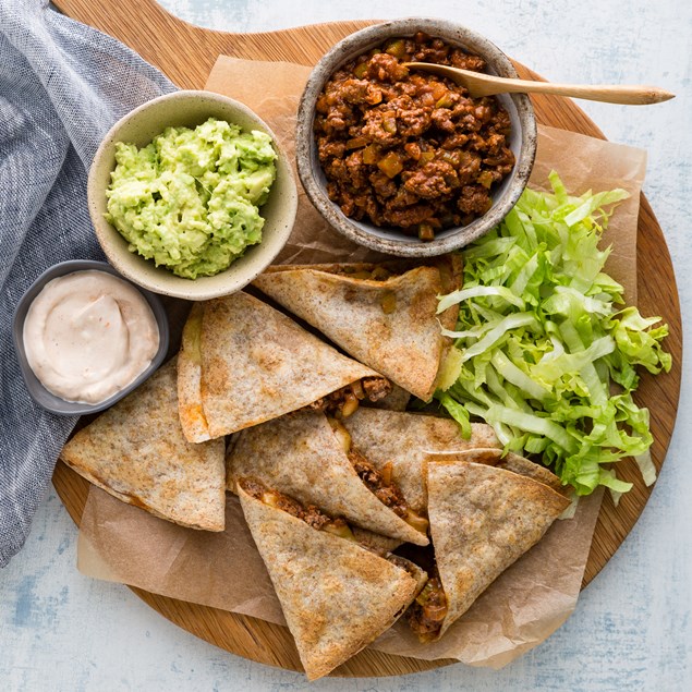 Mexican Beef Quesadillas with Avocado Smash