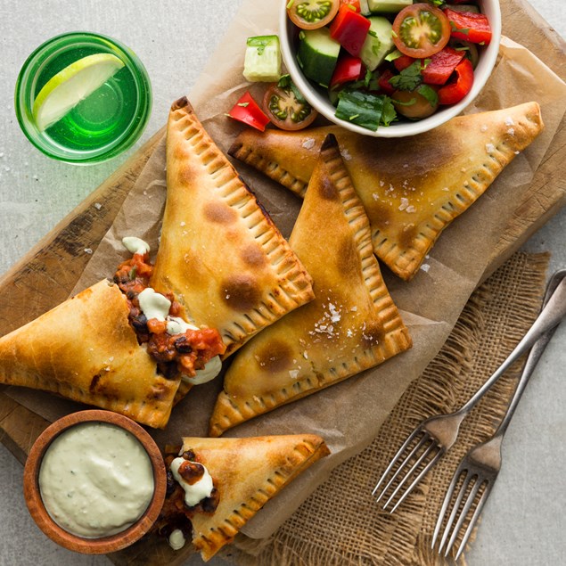 Mexican Turnovers with Salsa and Guaca Mayo