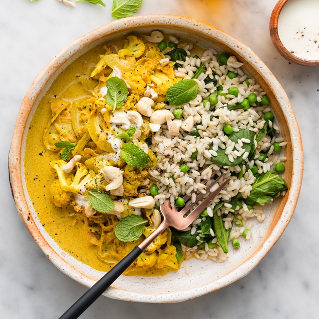 Roasted Cauliflower Coconut Korma with Cashews and Brown Rice - My Food Bag