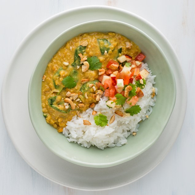 Red Lentil Dhal with Rice and Apple Salsa - My Food Bag